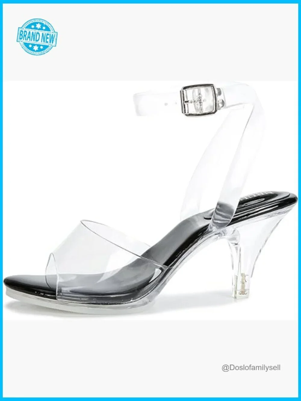 Clear Heels Ankle Strap Stiletto Sandals Sexy Transparent Platform Strappy